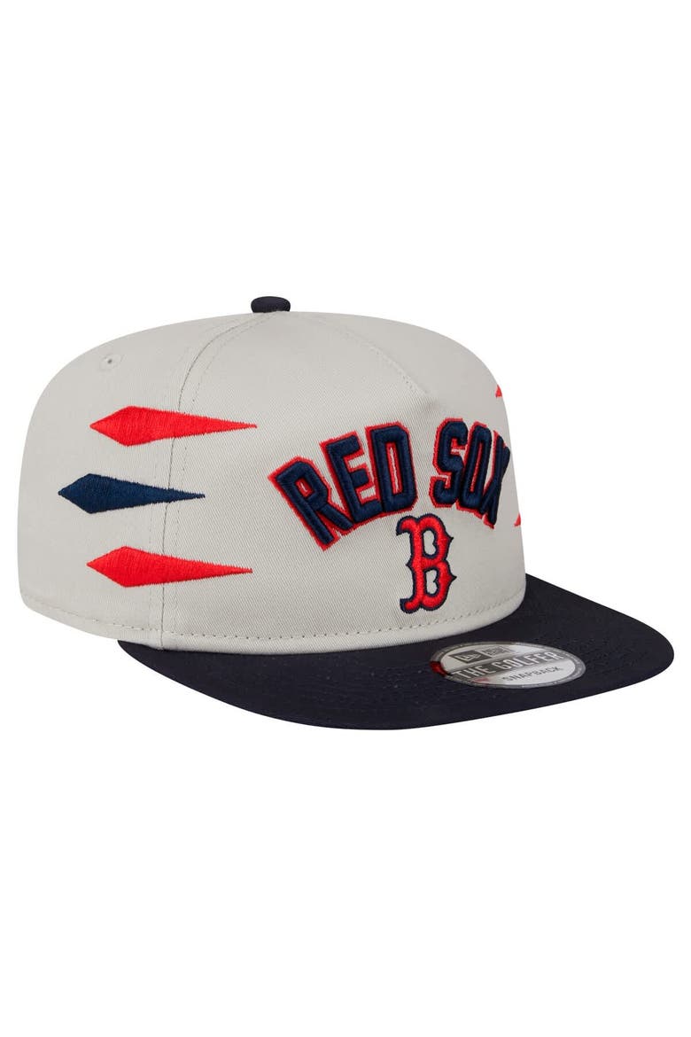 Men's New Era Cream Boston Red Sox Iron Golfer Snapback Hat, Alternate, color, Cream