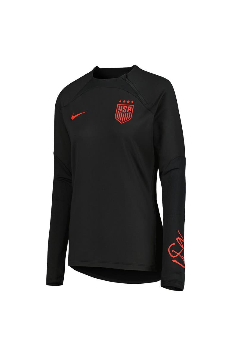 Nike Women's Nike Black USWNT 2023 Strike Drill Performance Raglan Quarter-Zip Long Sleeve Top, Alternate, color,