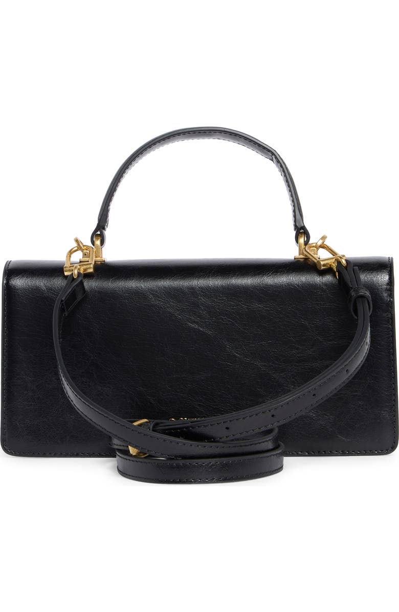Off-White East/West Jitney Top Handle Leather Satchel, Alternate, color, Black