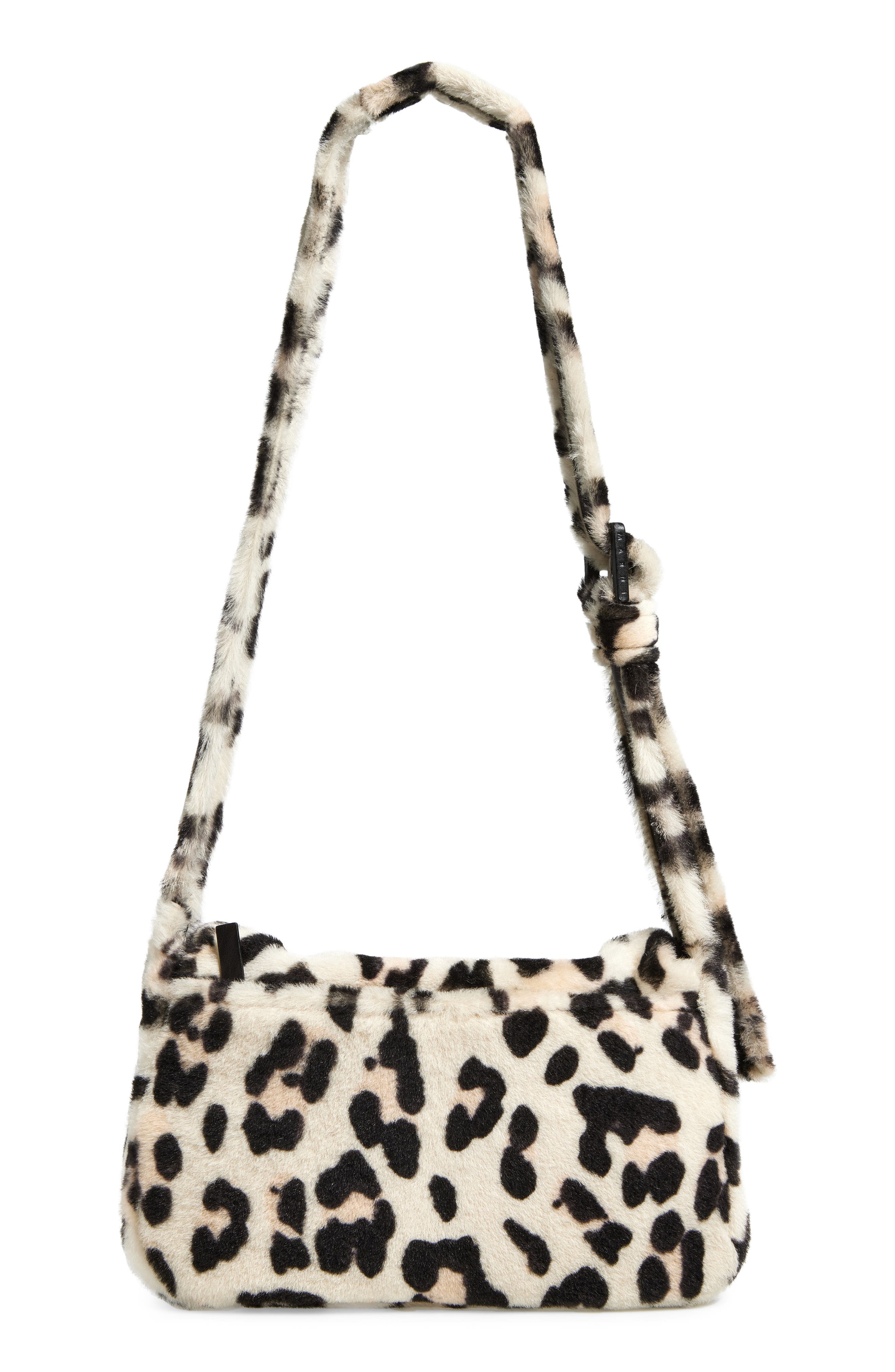 Marni Medium Trunkaroo Leopard Print Genuine Shearling Shoulder Bag, Alternate, color, 