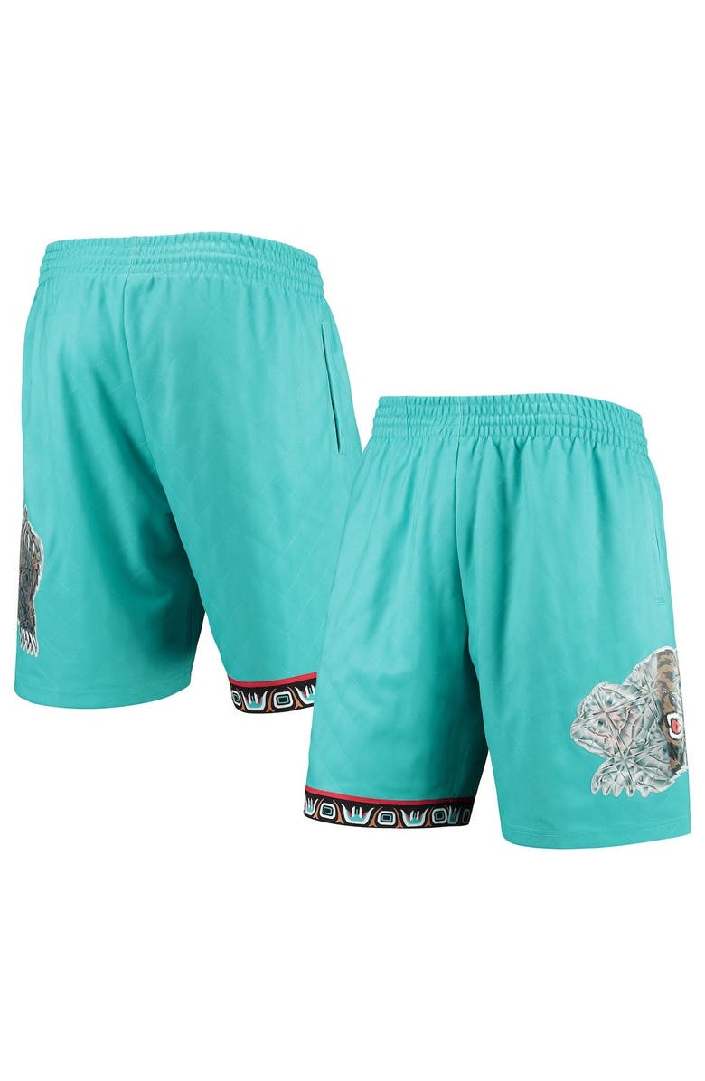 Mitchell & Ness Men's Mitchell & Ness Turquoise Vancouver Grizzlies 1996 Hardwood Classics 75th Anniversary Swingman Shorts, Main, color, Turquoise