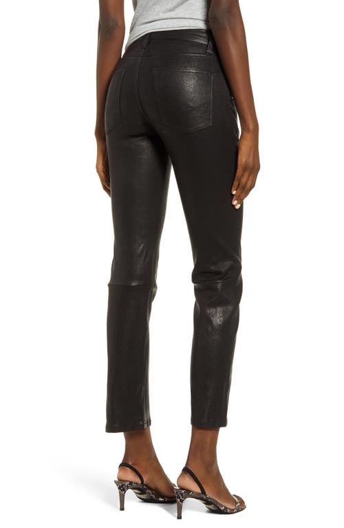 Hudson Jeans Nico Mid-rise Straight Leather Pant In Black