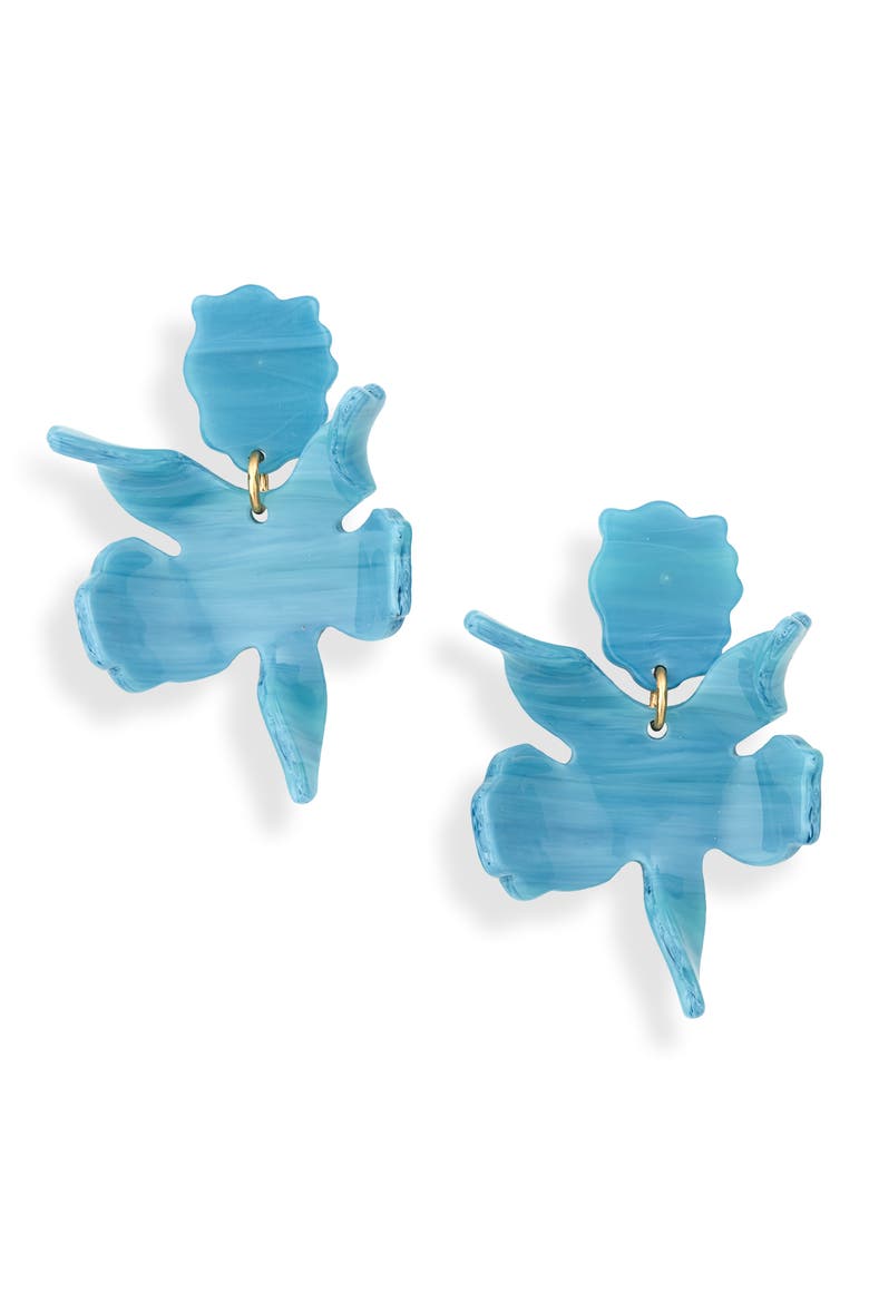 Small Lily Earrings, Main, color, TURQUOISE