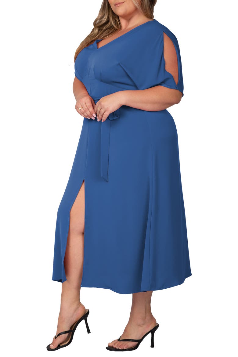 V-Neck Dress, Alternate, color, NAVY