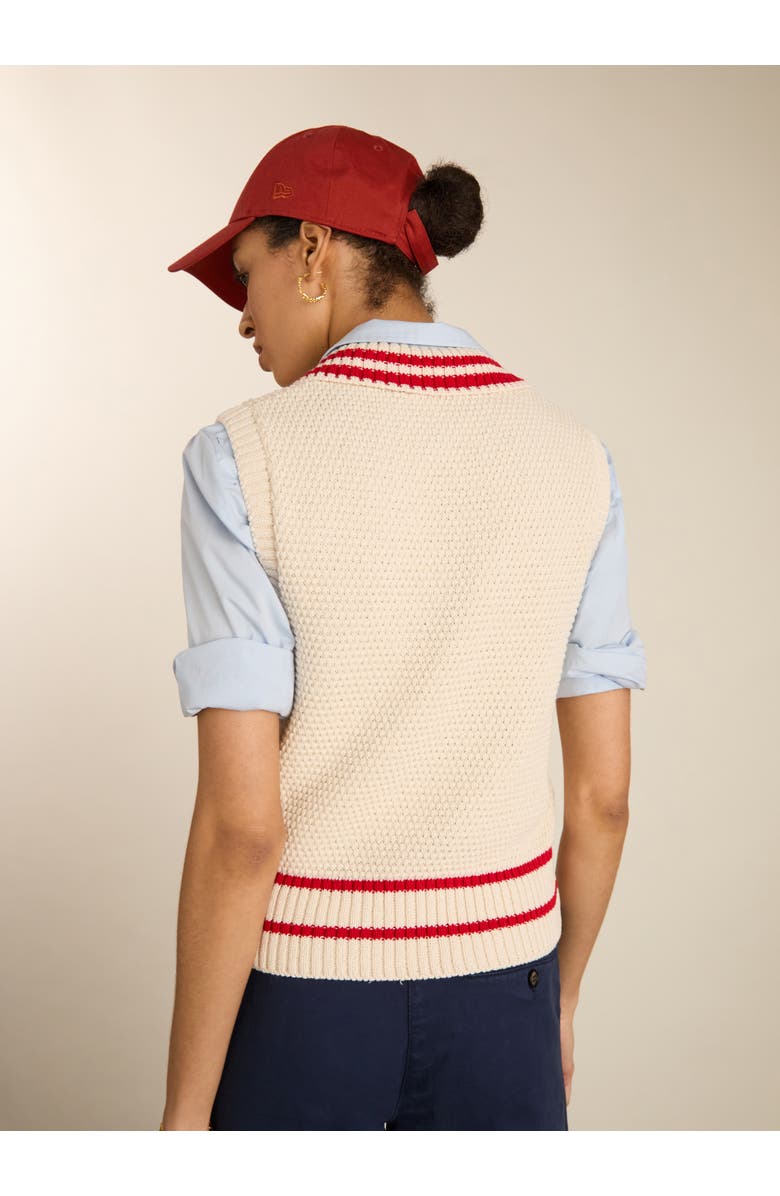 81043072 Agnes Ecotec Knitted Vest, Alternate, color, Cream & Crimson
