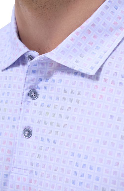 Bugatchi Victor Ooohcotton® Geo Print Polo In Lilac