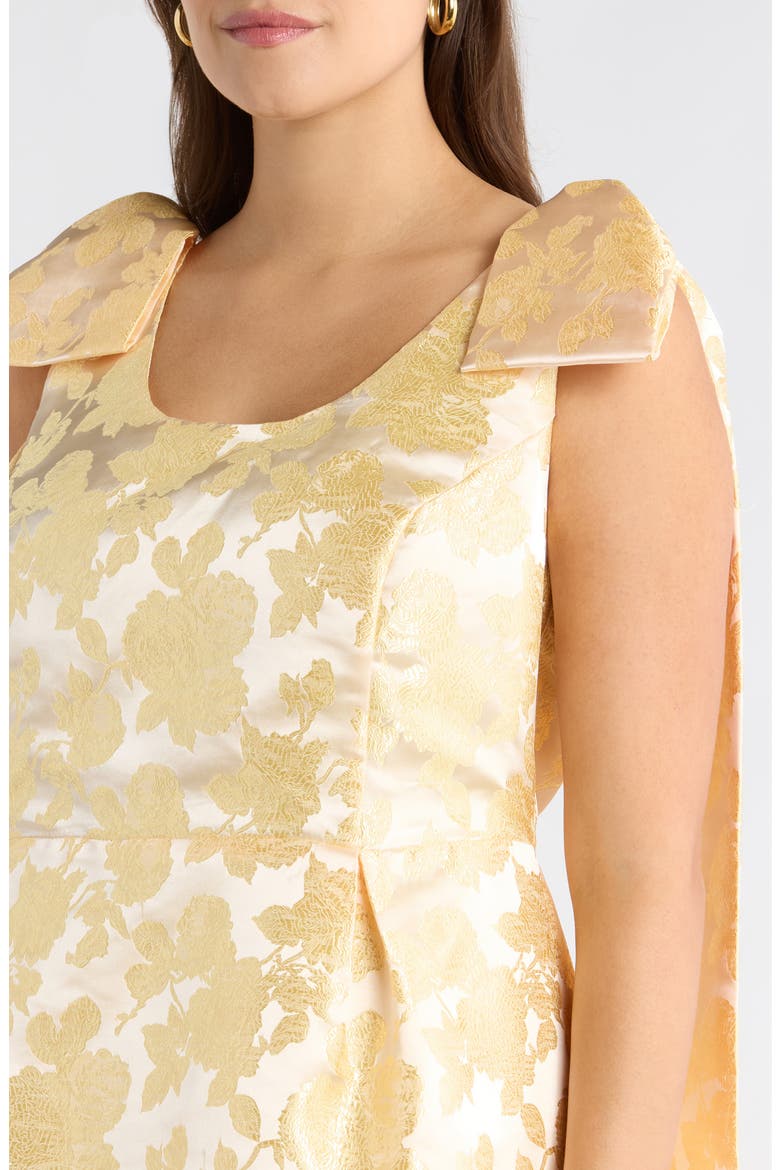 Duson Jacquard Bow Sash Minidress, Alternate, color, CHAMPAGNE