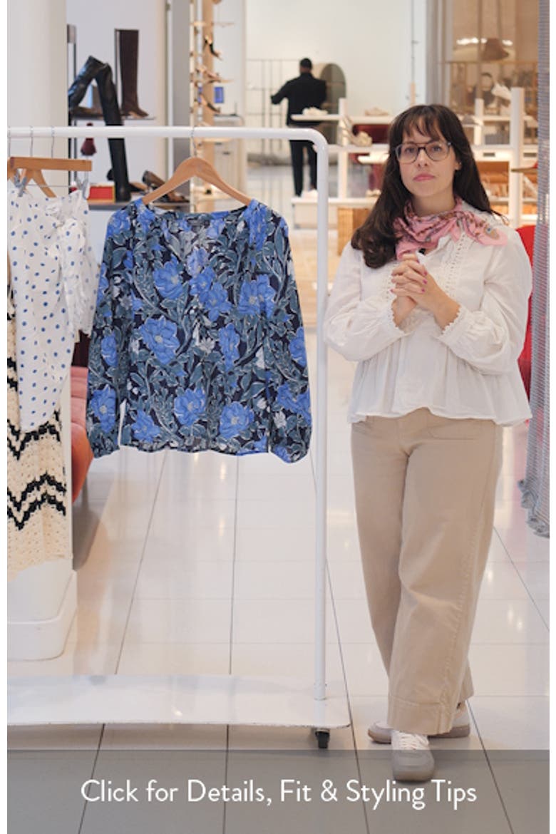 Print Split Neck Popover Top video