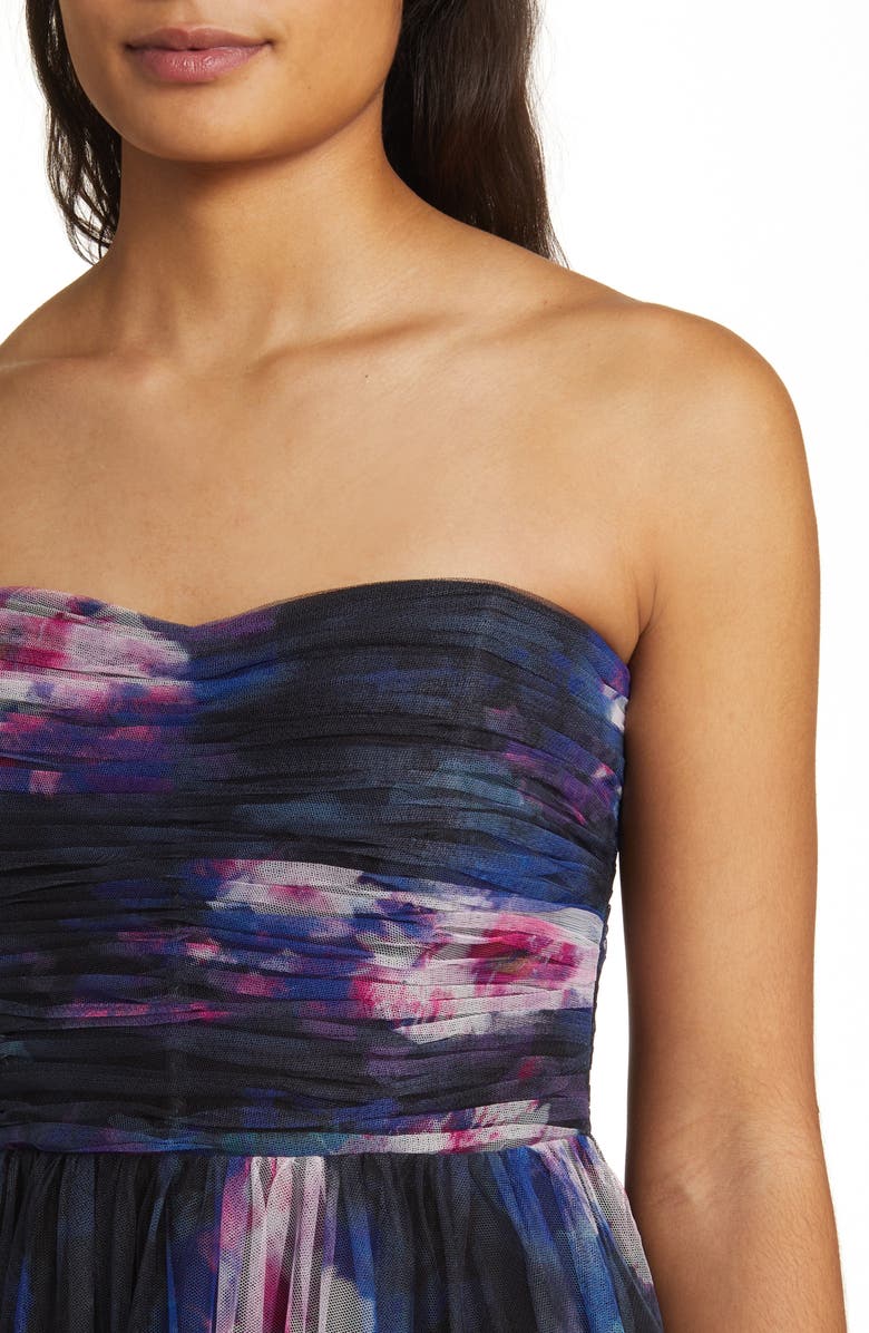 ML Monique Lhuillier Nataly Strapless Tulle Gown, Alternate, color, Midnight Orchid