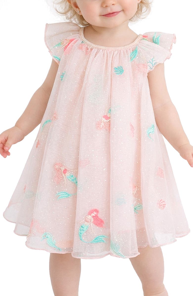 Zunie Mermaid Embroidered Dress, Alternate, color, Peach