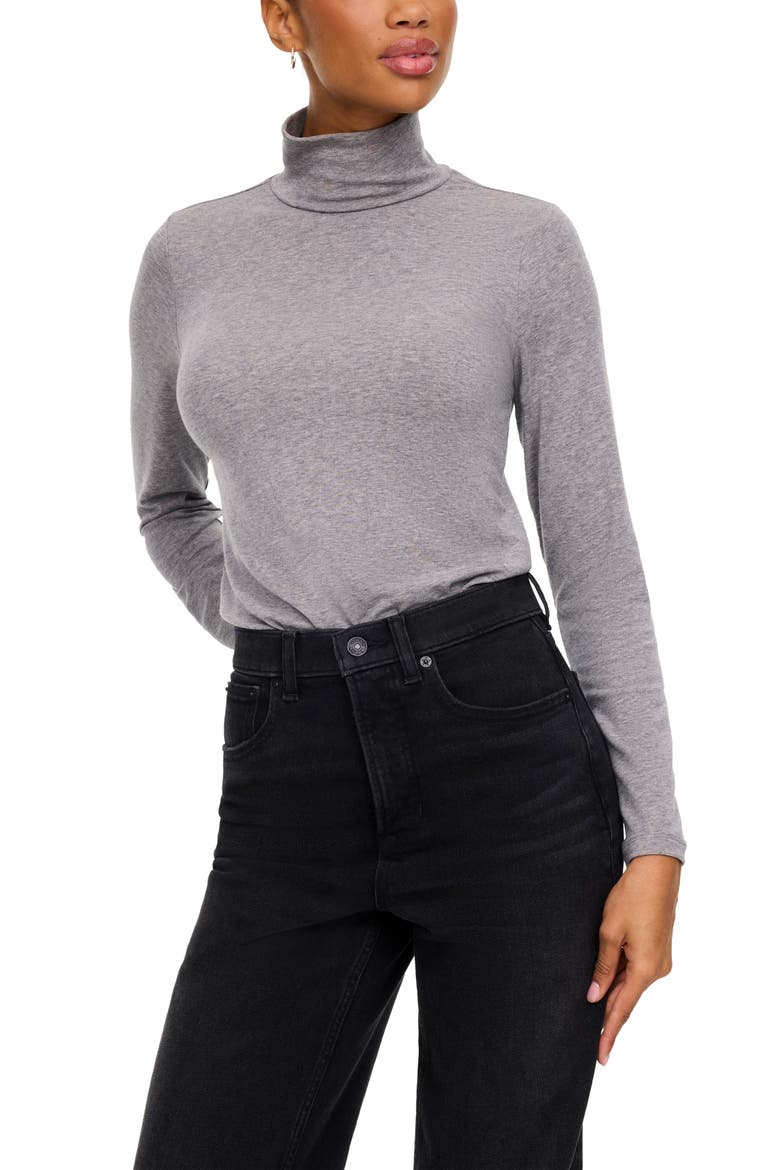 Long Sleeve Turtleneck Bodysuit, Alternate, color, LAVA GREY