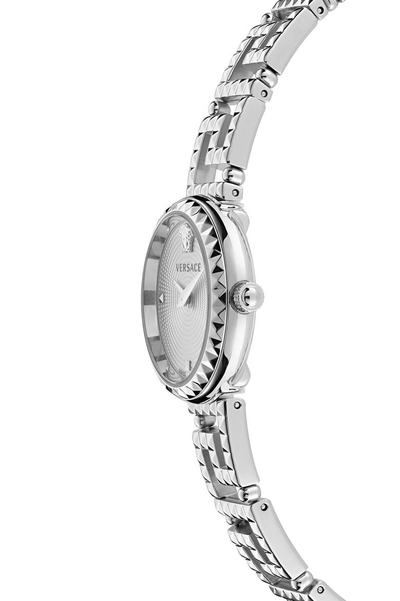 Greca Goddess Bracelet Watch, 28mm, Alternate, color, STAINLESS STEEL