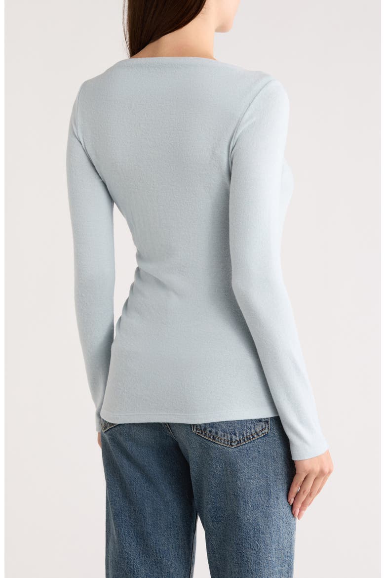Boat Neck Brushed Knit Top, Alternate, color, BLUE