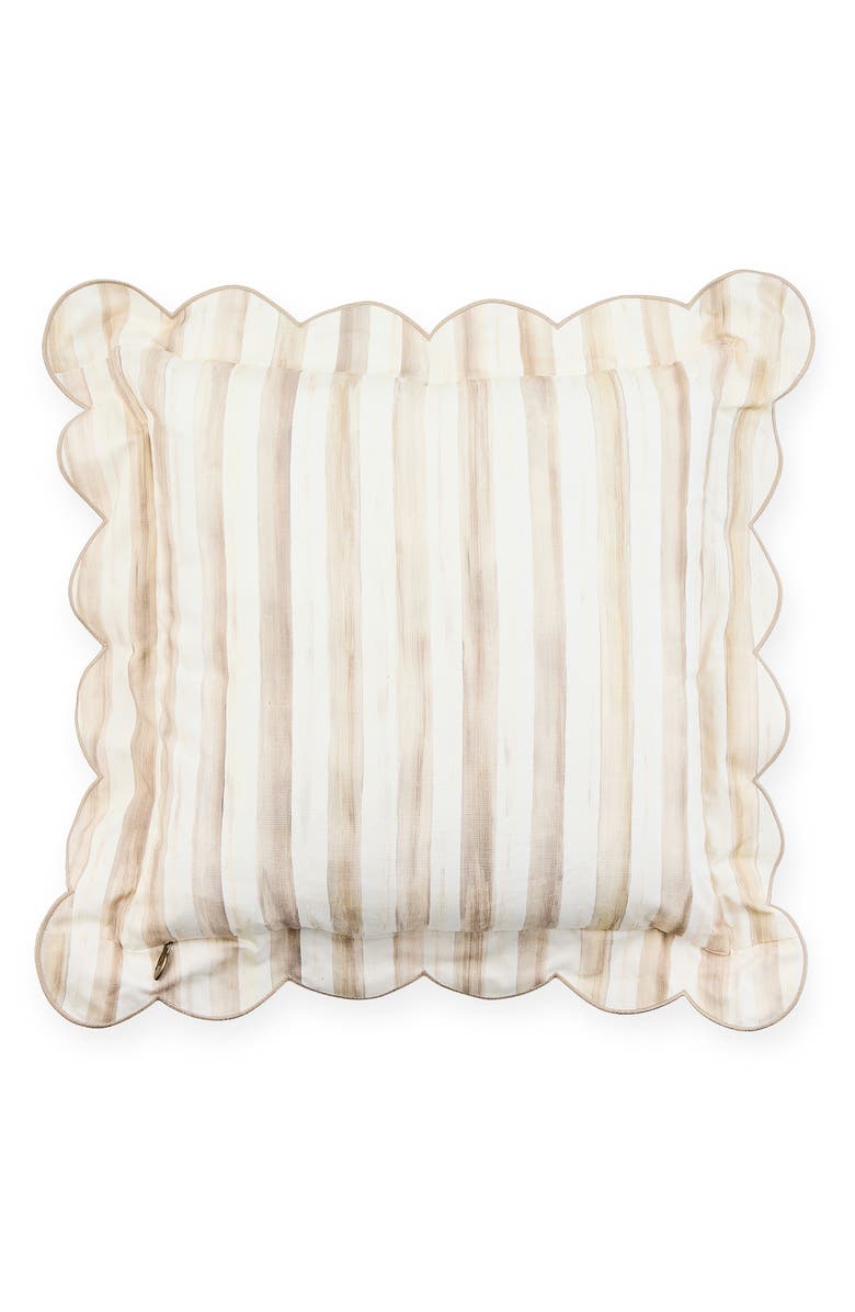 MACKENZIE CHILDS Mocha Check Reversible Scallop Accent Pillow, Alternate, color, Mocha