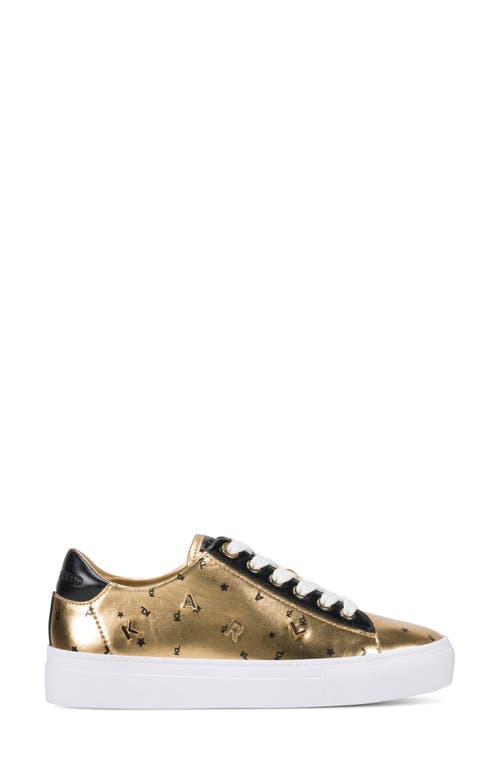 Karl Lagerfeld Paris Cate Pin Sneaker In Gold