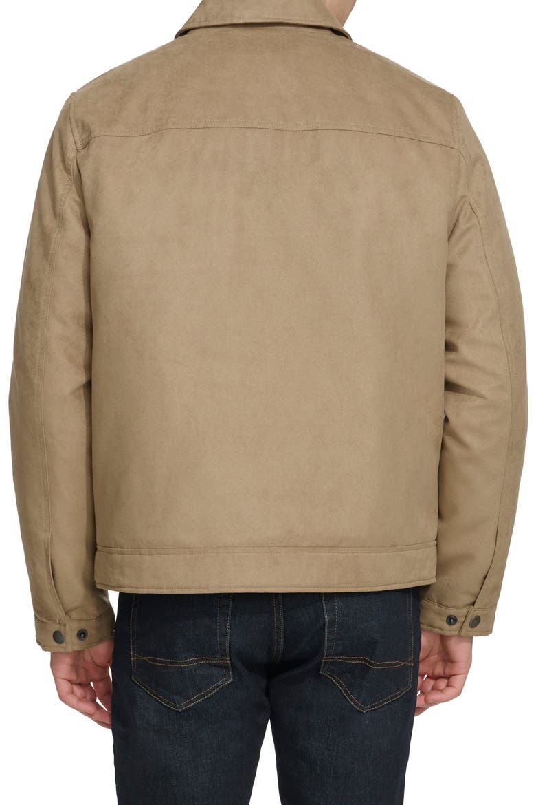 Faux Suede Trucker Jacket, Alternate, color, TAN