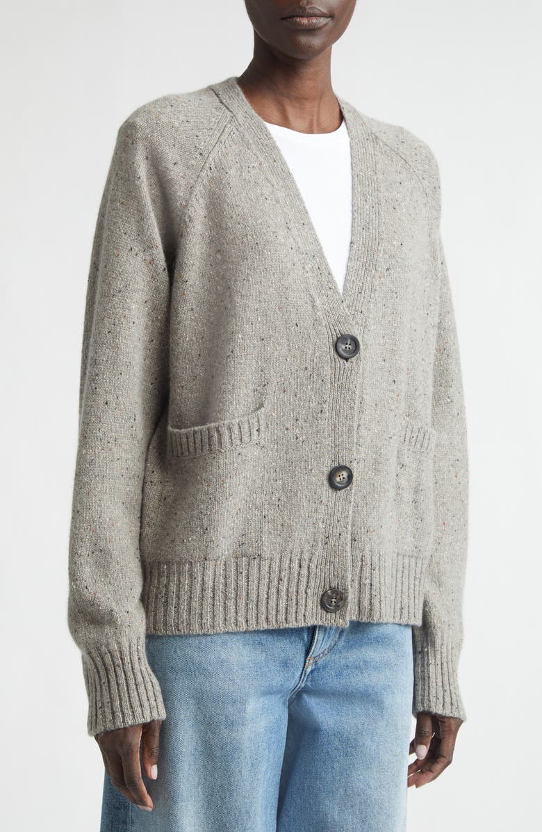 Johnstons of Elgin Relaxed Fit Belted Donegal Cashmere Cardigan, Alternate, color, Peregrine Donegal