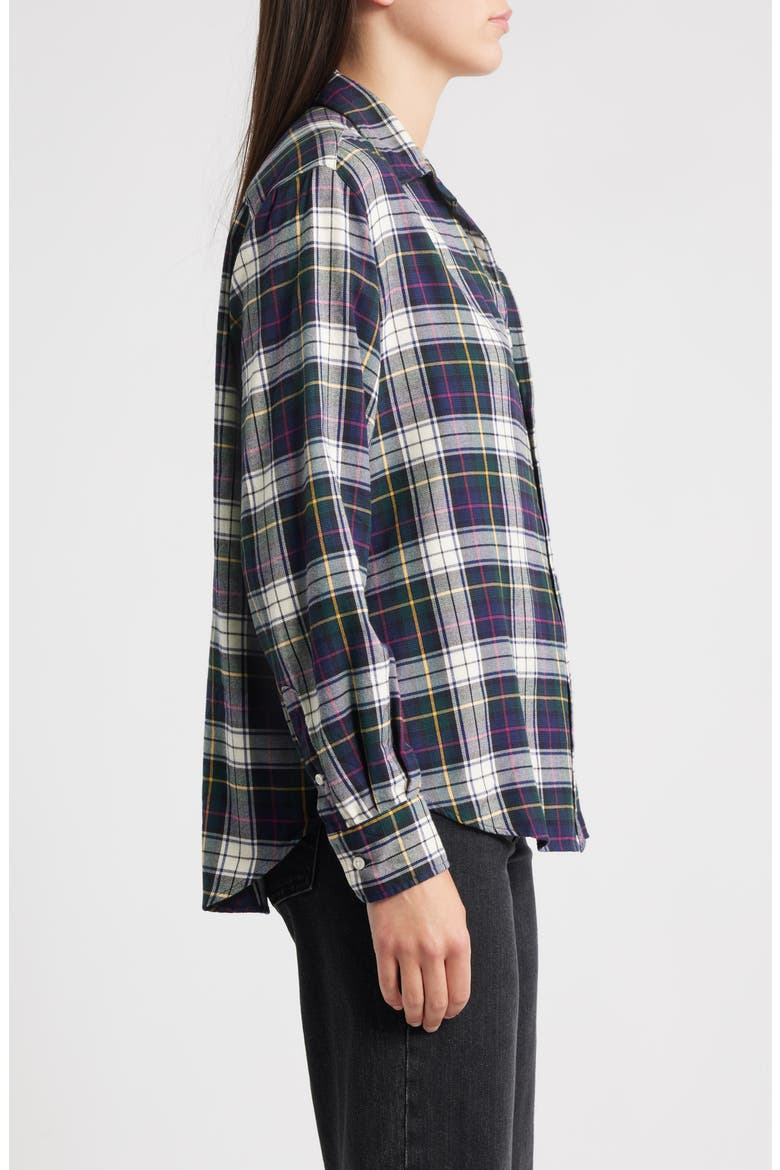 Plaid Relaxed Fit Cotton Button-Up Shirt, Alternate, color, WHITE NAV RED PLAID