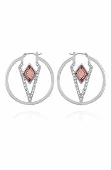 Vince Camuto Glass Stone Hoop Earrings