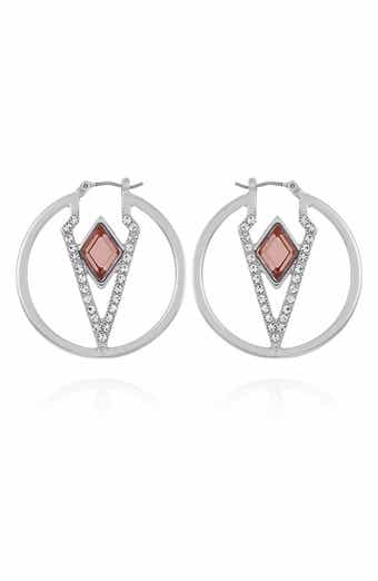 Vince Camuto Glass Stone Hoop Earrings