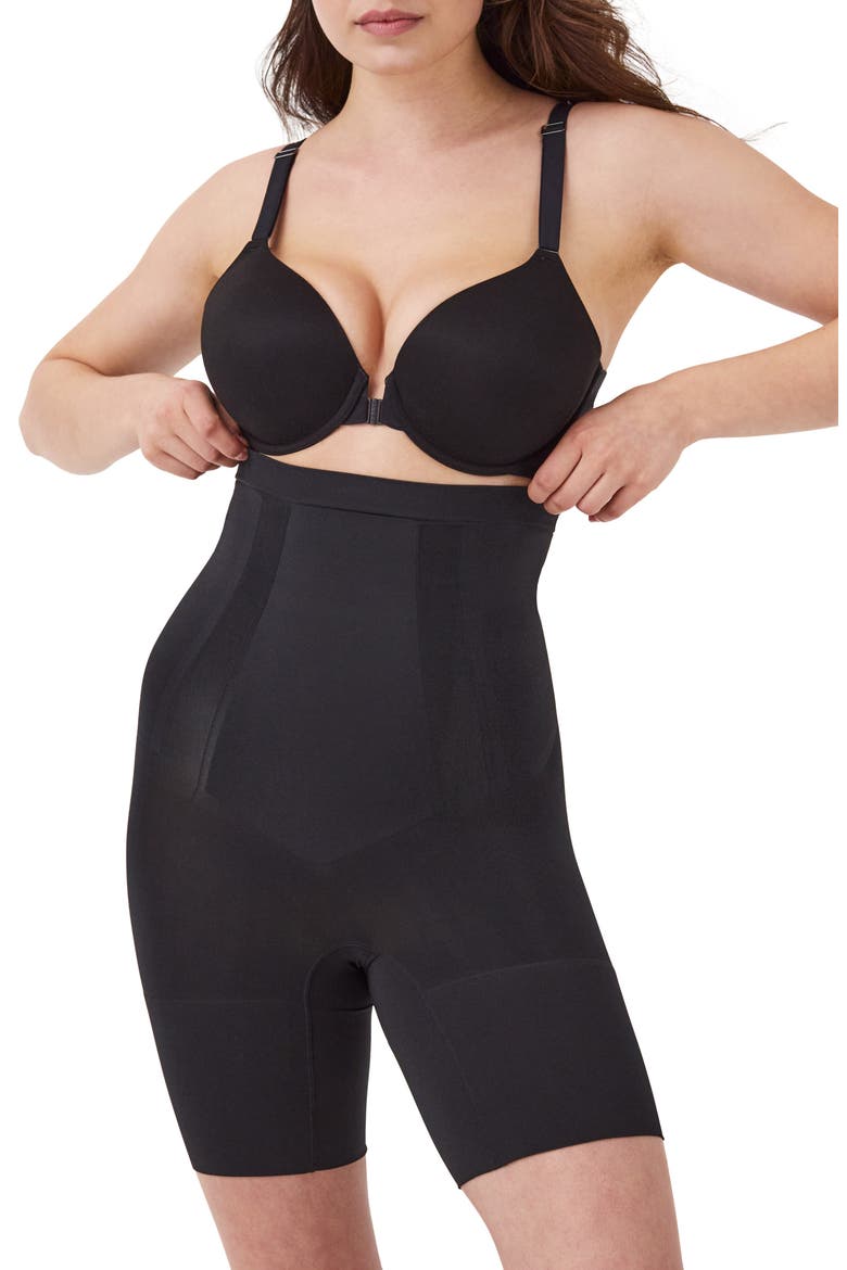 SPANXsculpt™ OnCore High Waist MidThigh Shorts, Alternate, color, VERY BLACK