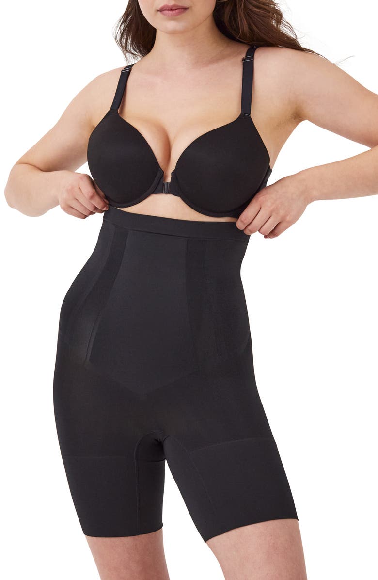 SPANX<sup>®</sup> SPANXsculpt<sup>™</sup> OnCore High Waist MidThigh Shorts, Alternate, color, Very Black