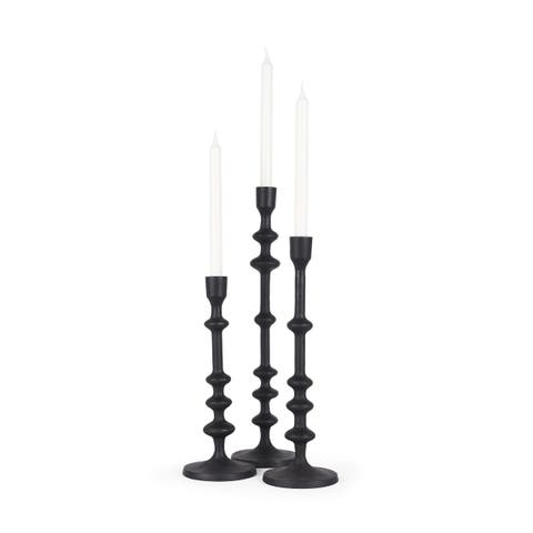 Paolo Set of 3 Matte Metal Candle Holders