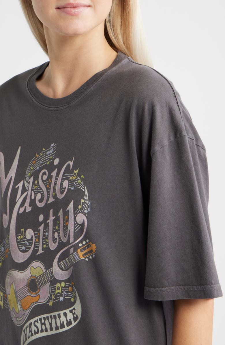 Junk Food Music City Nashville Graphic T-Shirt, Alternate, color, Vintage Black