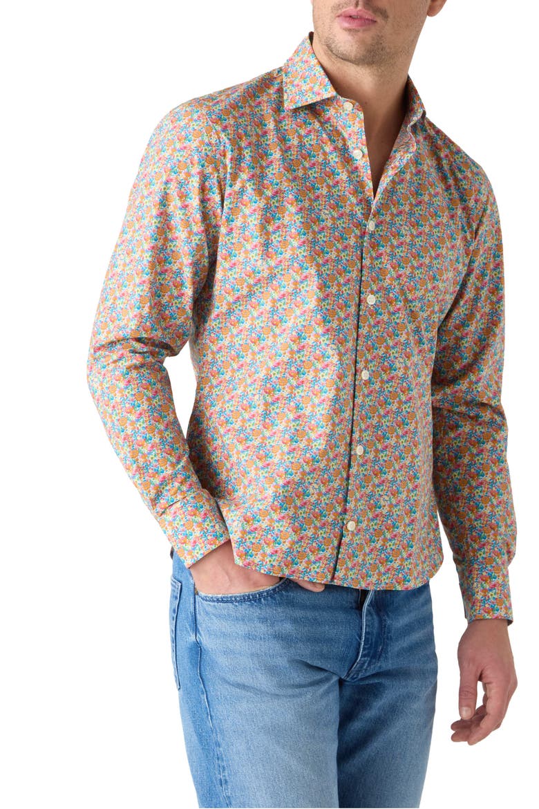 Reynolds Printed Floral Shirt, Main, color, Blue Multi