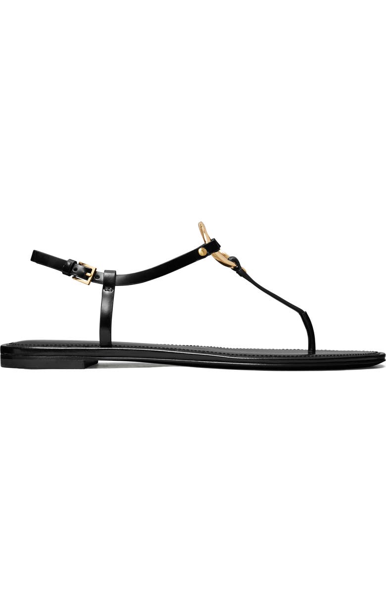 Tory Burch Ring Thong Sandal, Alternate, color, Perfect Black / Gold
