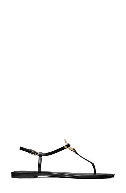 Tory Burch T-strap Sandal In Perfect Black/gold