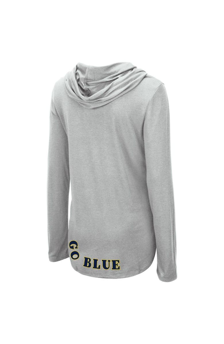 COLOSSEUM Women's Colosseum Heather Gray Michigan Wolverines My Lover Lightweight Hooded Long Sleeve T-Shirt, Alternate, color, 