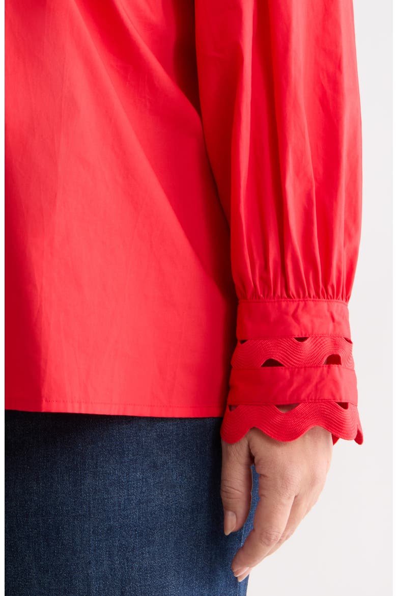 Ziana Cotton Poplin Button-Up Shirt, Alternate, color, RED