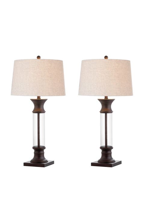 Hunter 32" Metal/Glass LED Table Lamp (Set of 2)