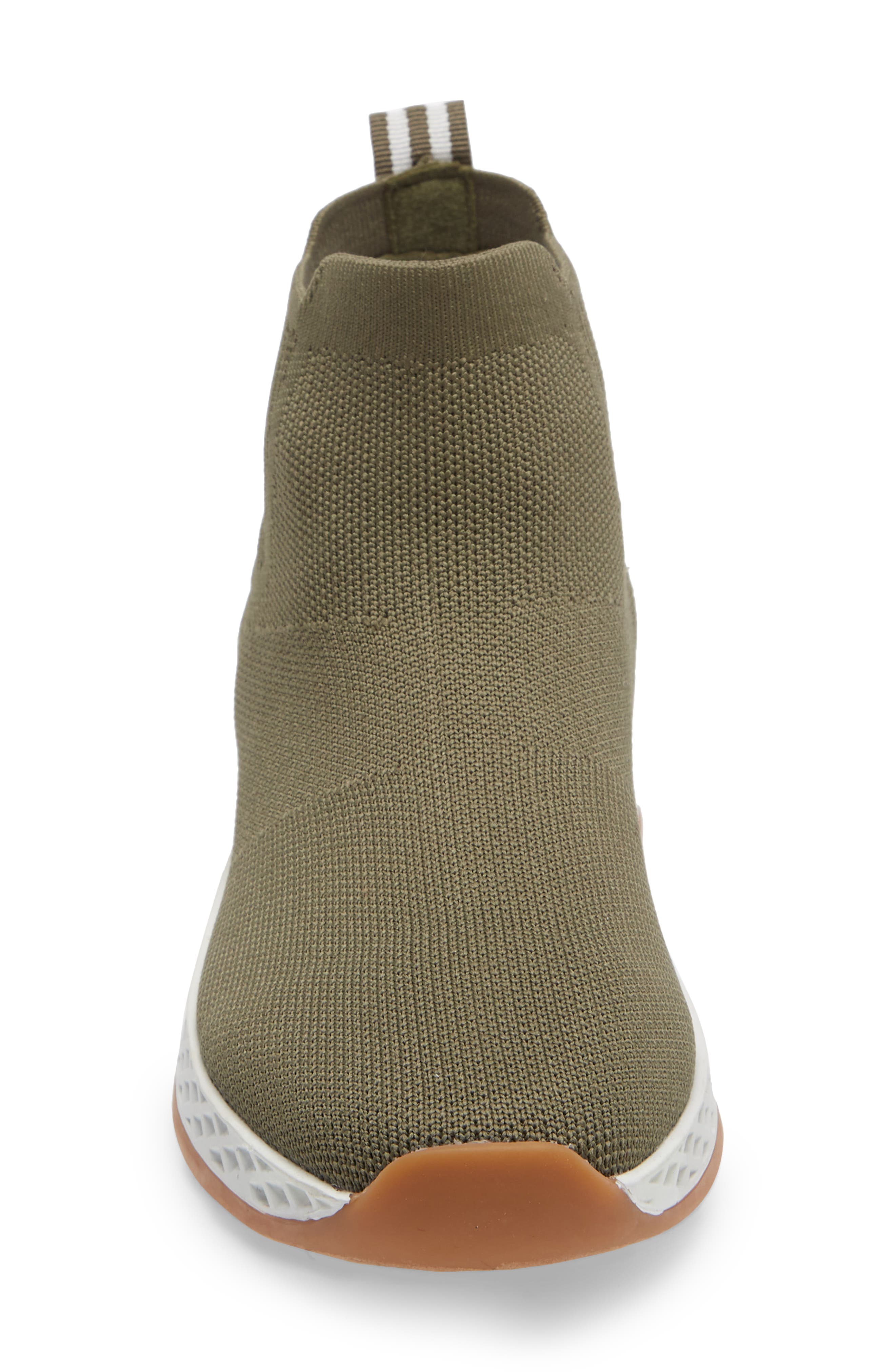 Teddy Knit Sneaker Boot, Alternate, color, KHAKI GREEN KNIT