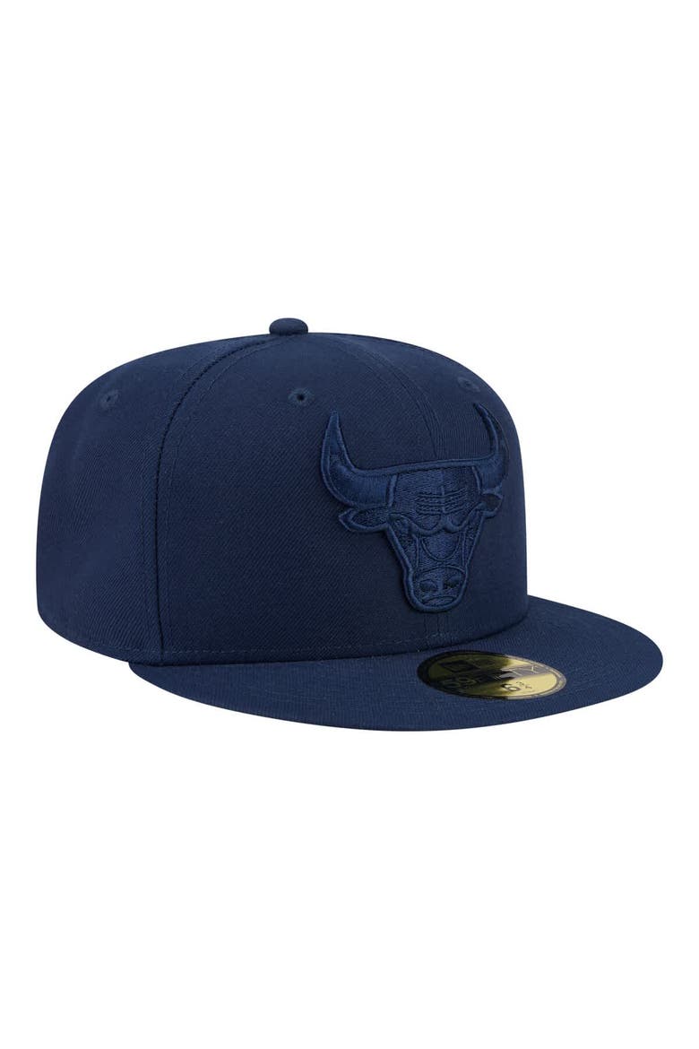 Men's New Era Navy Chicago Bulls Tonal Color Pack 59FIFTY Fitted Hat, Alternate, color, Navy