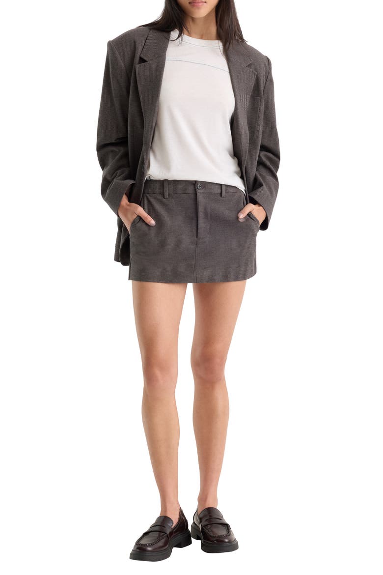 The Trouser Pinstripe Miniskirt, Alternate, color, CHARCOAL MINI HOUNDSTOOTH