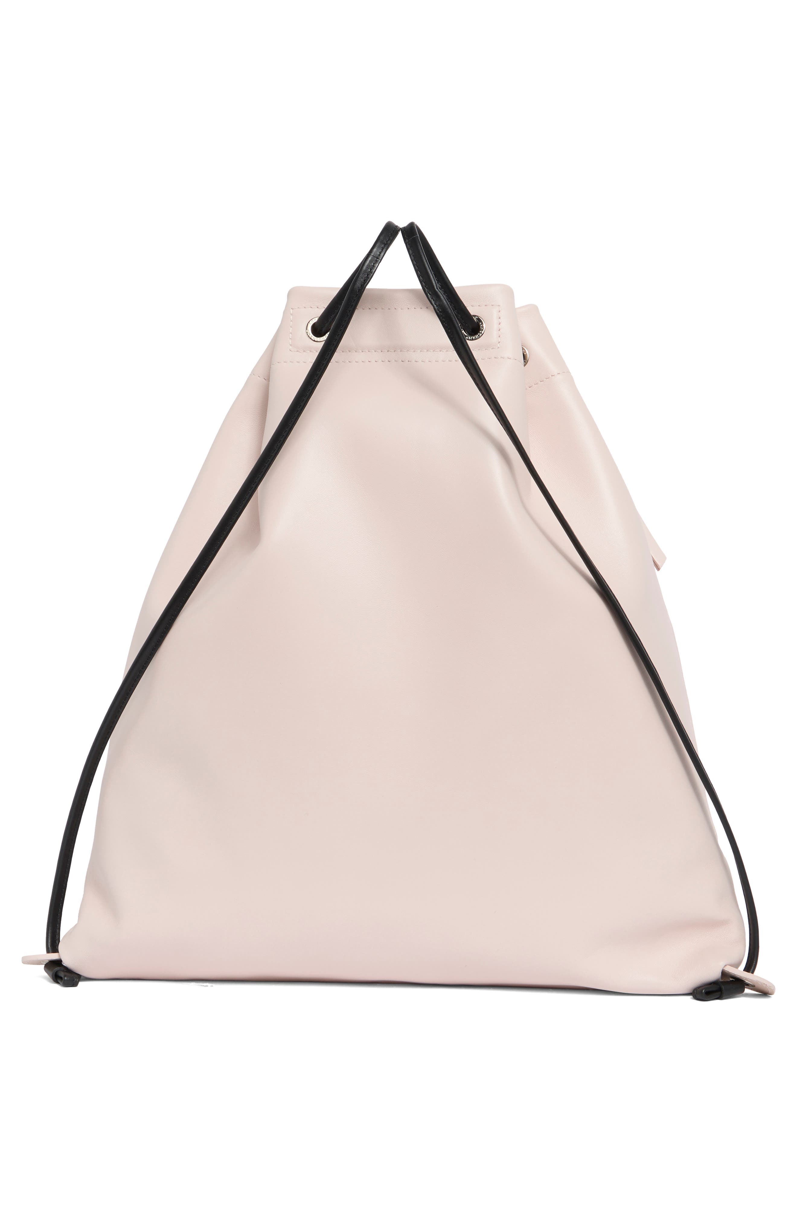 Longchamp Leather Cinch Backpack, Alternate, color, Powder