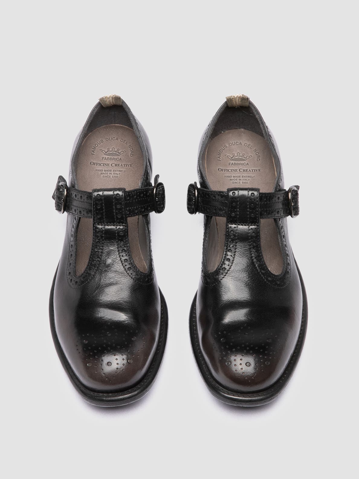 Officine Creative Calixte 071 Leather T-Bar Shoes, Alternate, color, Black