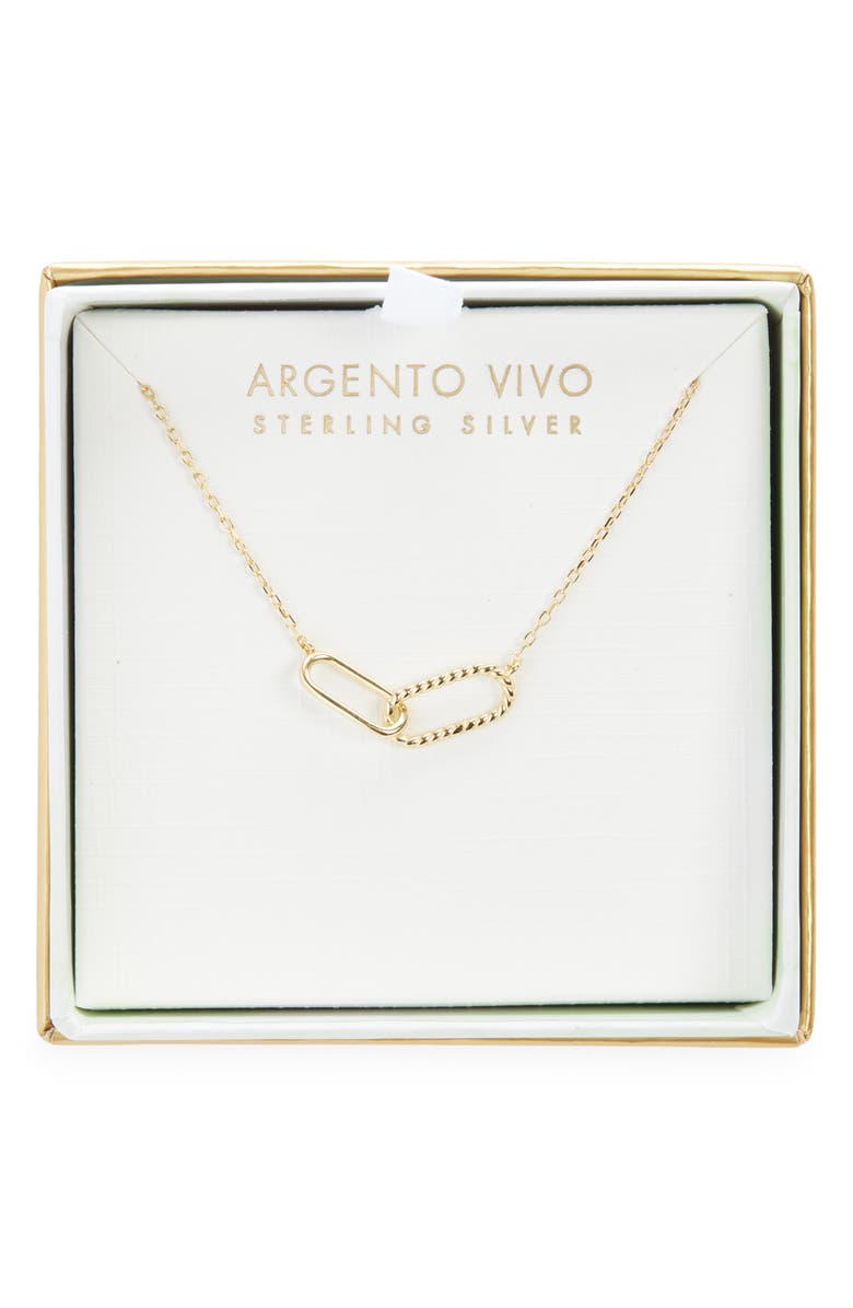 ARGENTO VIVO Rope Interlock Pendant Necklace, Main, color, Gold