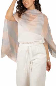 SAACHI Shiny Stripe Silk Blend Scarf