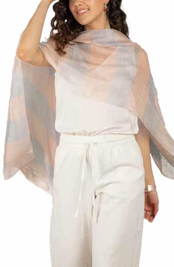 SAACHI Shiny Stripe Silk Blend Scarf