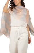 SAACHI Shiny Stripe Silk Blend Scarf