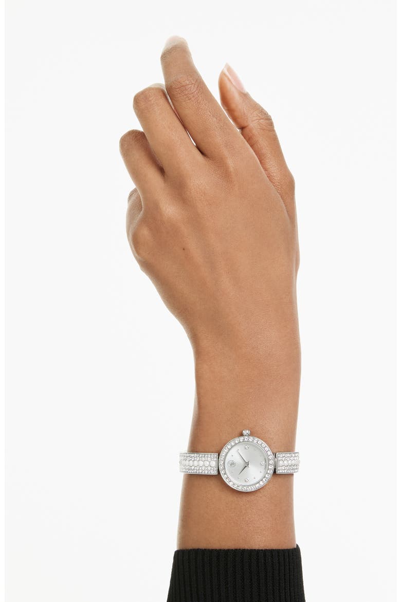Matrix Faux Pearl Bracelet Watch, 26mm, Alternate, color, SILVER