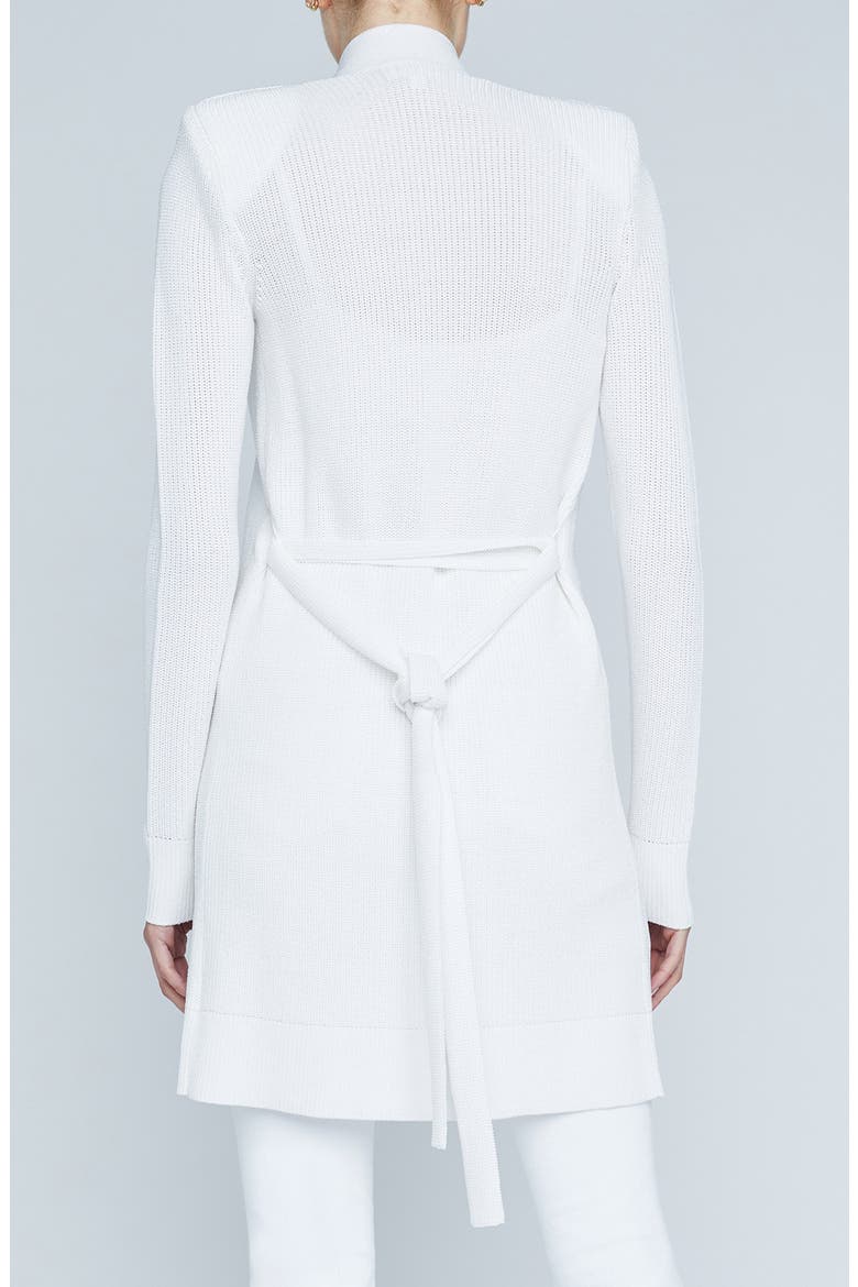 Noe Metallic Double Breasted Rib Cardigan, Alternate, color, WHITE