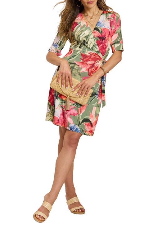 Carmela Floral Print Wrap Dress
