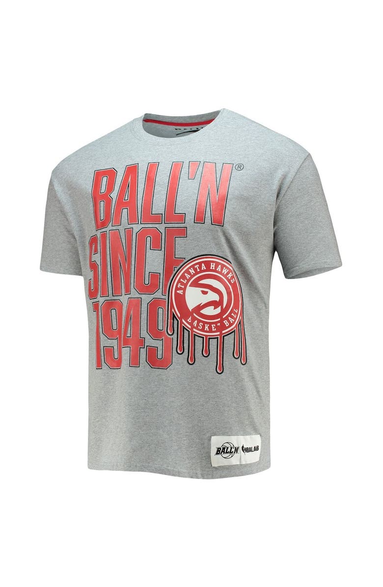 BALL'N Men's BALL'N Heathered Gray Atlanta Hawks Since 1949 T-Shirt, Alternate, color, Heather Gray