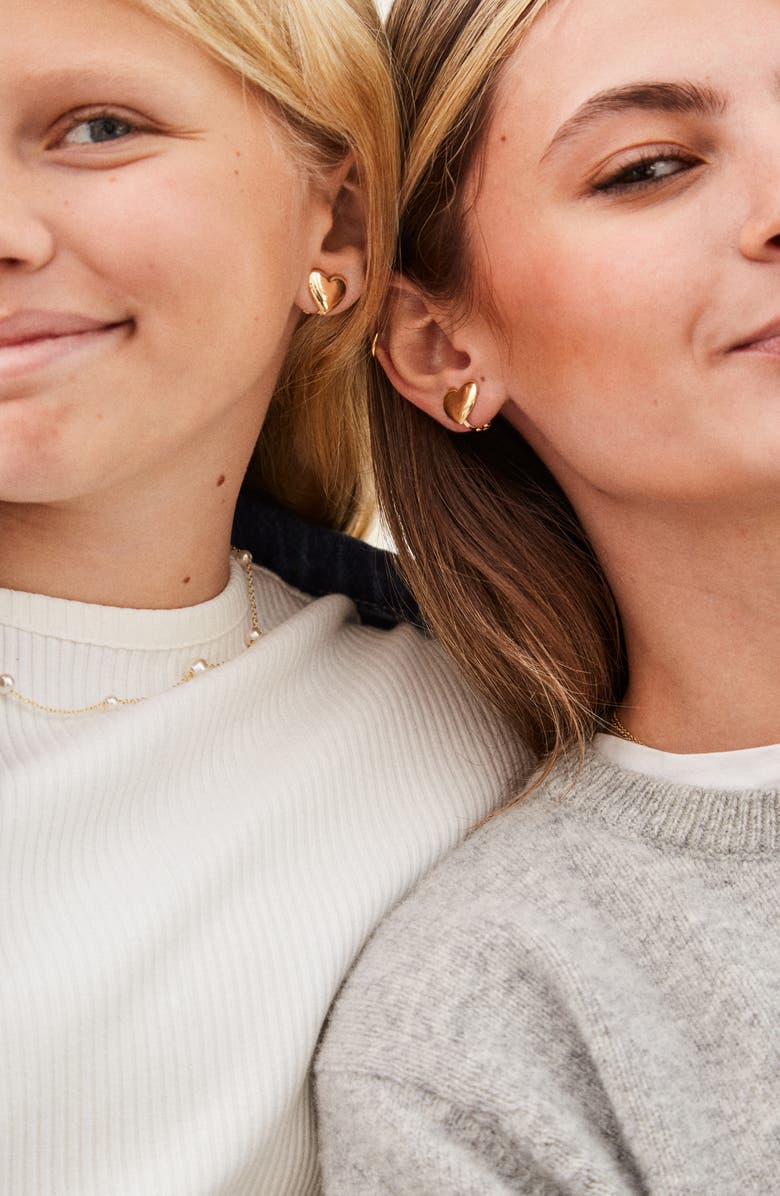 BaubleBar Match with Mama Heart Earrings, Alternate, color, Gold