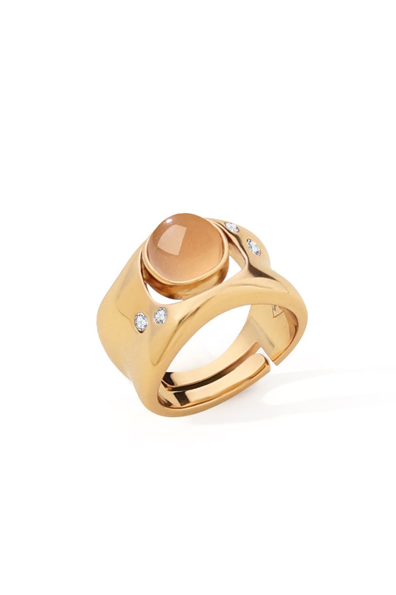 Dawn Light Wide Ring, Alternate, color, Gold & Orange