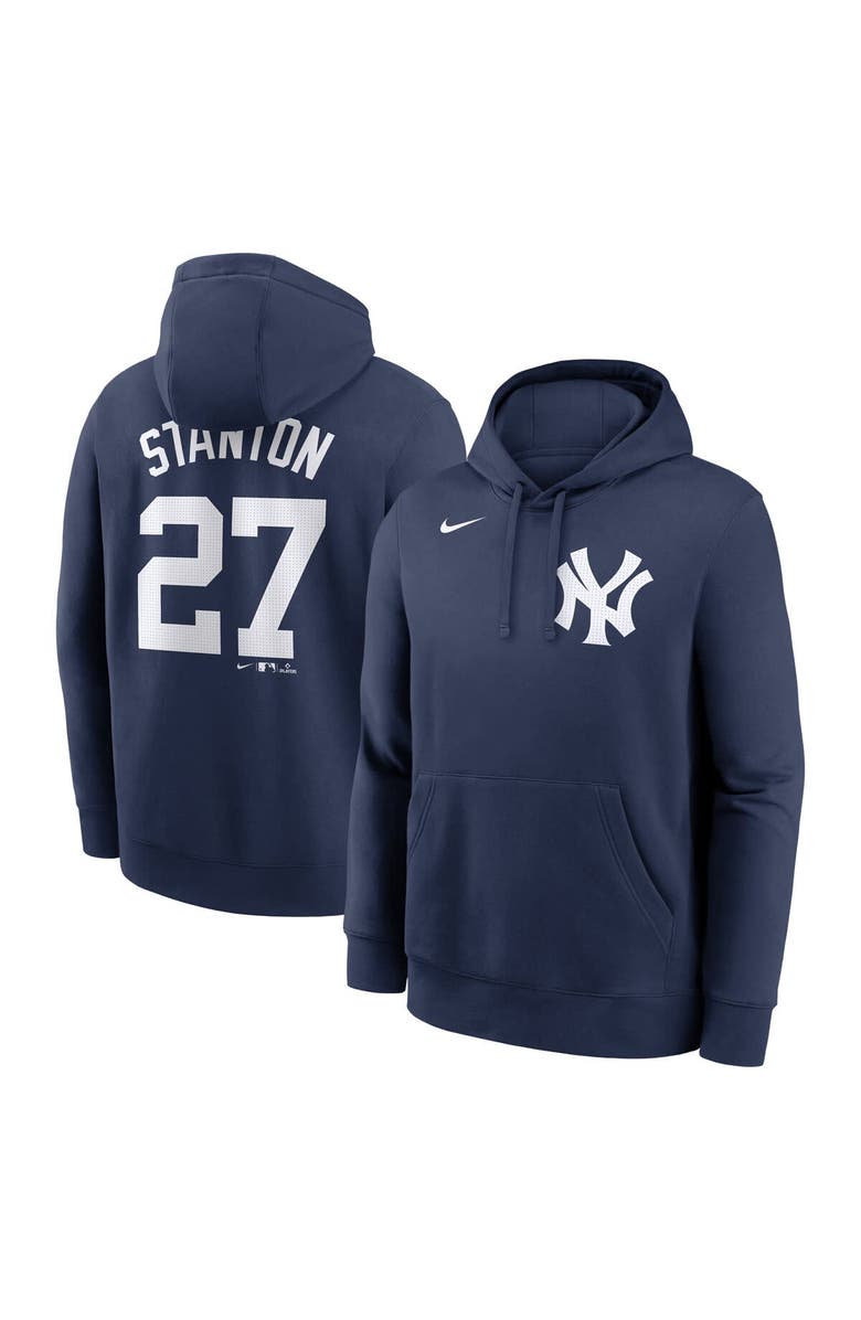 Nike Men's Nike Giancarlo Stanton Navy New York Yankees Player Name & Number Club Fleece Pullover Hoodie, Main, color, Navy
